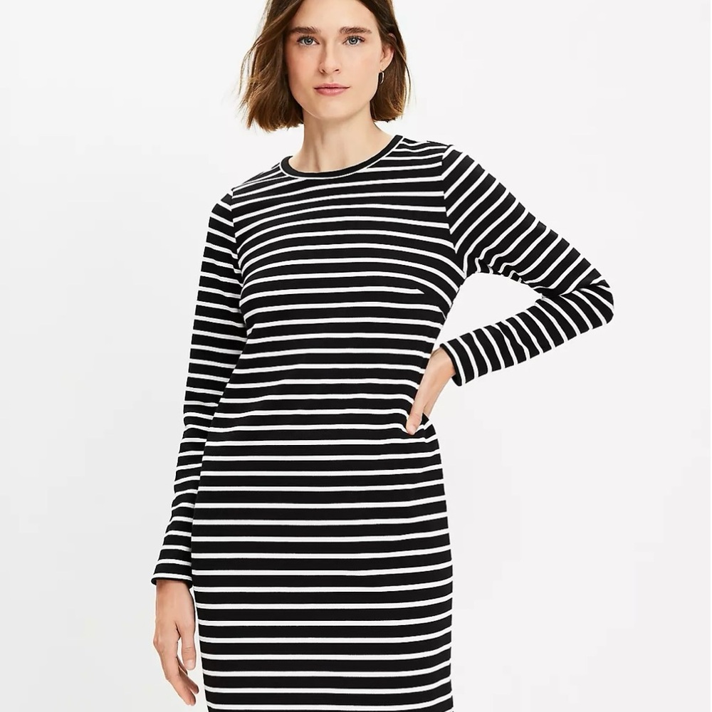 LOFT Striped Long Sleeve Dress